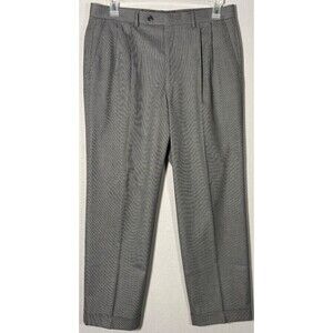 Lauren Ralph Lauren Dress Pants Mens 34x28 Grey Poly Stretch Pleated Trousers